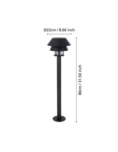 Poste para Exterior 80cm CHIAPPERA Bombilla excl.1xE27 40W IP65 | LeonLeds