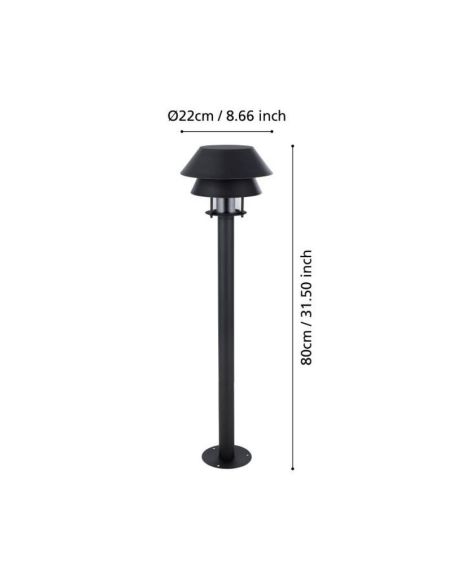 Poste para Exterior 80cm CHIAPPERA Bombilla excl.1xE27 40W IP65 | LeonLeds