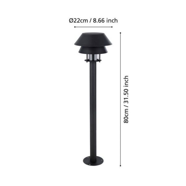 Poteau extérieur 80cm Ampoule CHIAPPERA sans 1xE27 40W IP65 | LéonLeds