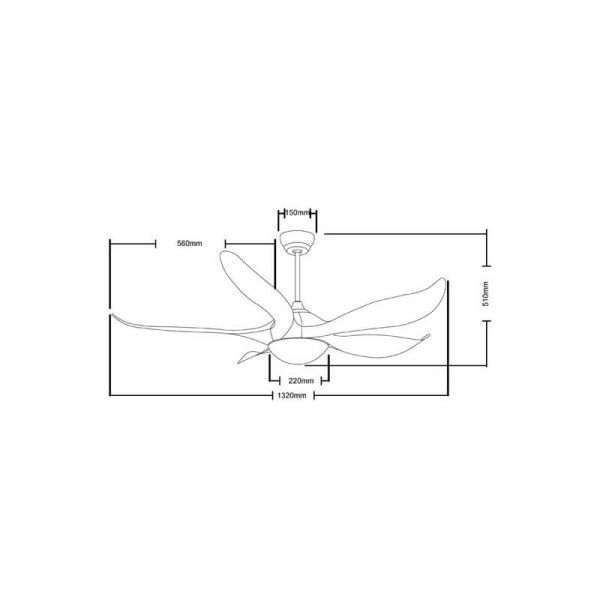 Ventilador de techo grande DC NORO negro LED 20W CCT, para grandes superficies