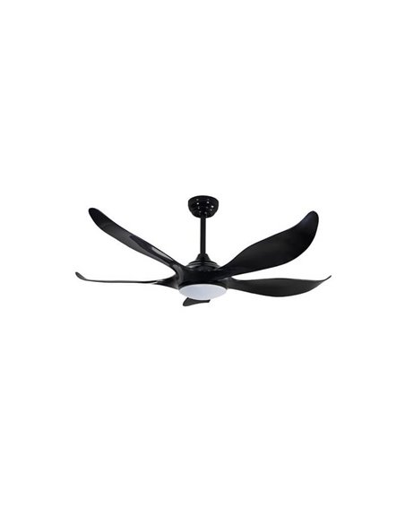 Ventilador de teto grande DC NORO preto LED 20W CCT, para grandes superfícies
