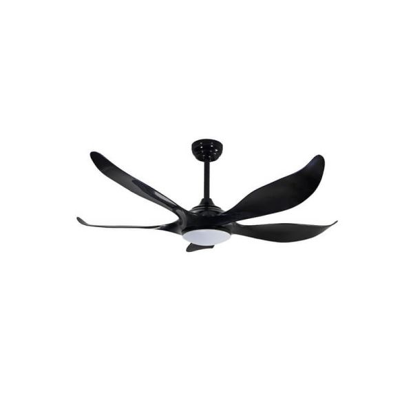 Grand ventilateur de plafond DC NORO LED noir 20W CCT, pour grandes surfaces