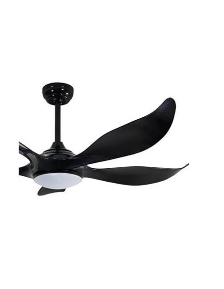 Ventilador de techo grande DC NORO negro LED 20W CCT, para grandes superficies