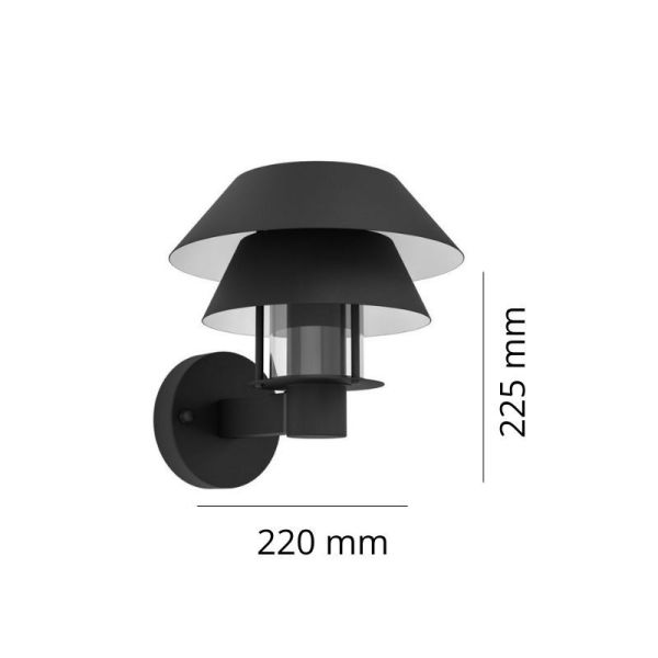 Aplique Exterior CHIAPPERA Bombilla excl.1xE27 40W IP65 | LeonLeds