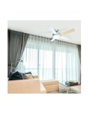 Ventilador con Luz RANDY con aspas reversibles blanco y madera y motor AC 2xE27