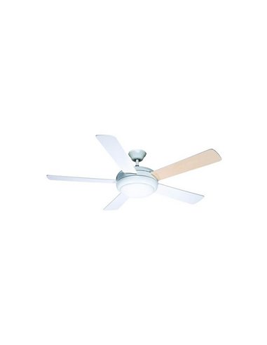 Ventilador con Luz RANDY con aspas reversibles blanco y madera y motor AC 2xE27