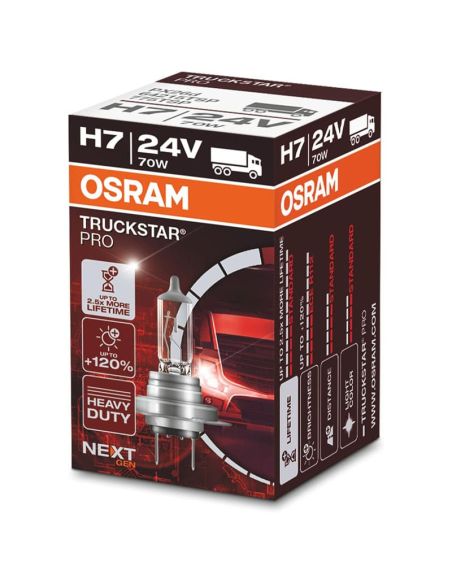 Ampoule H7 Truckstar Pro 24V +120% Nex Generation Boîte en carton 1 unité. Osram