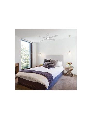 Ventilador moderno LED con motor DC TEMPO blanco 23W CCT para estancias grandes