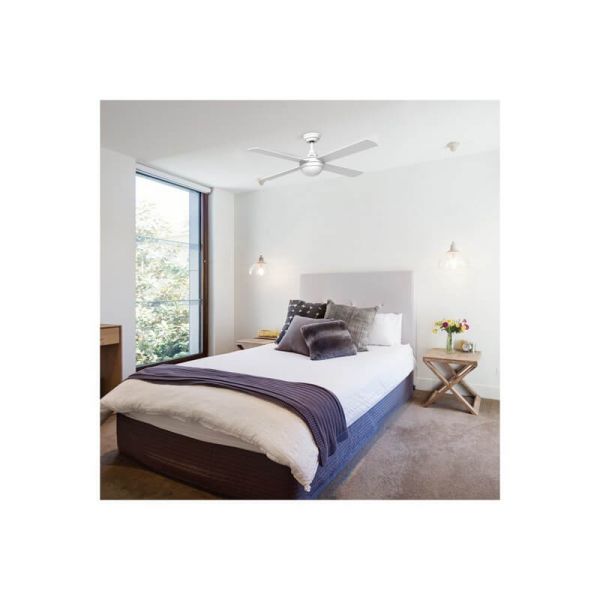 Ventilador moderno LED con motor DC TEMPO blanco 23W CCT para estancias grandes