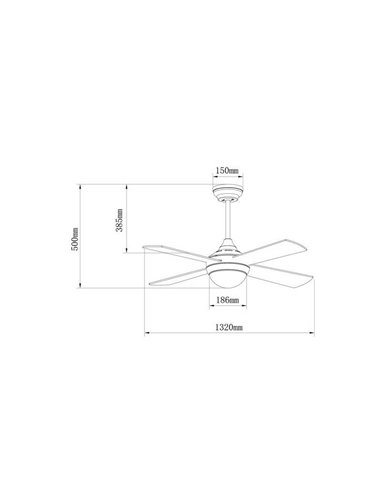 Ventilateur LED moderne avec moteur blanc CCT TEMPO DC 23W pour grandes pièces