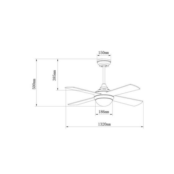 Ventilateur LED moderne avec moteur blanc CCT TEMPO DC 23W pour grandes pièces