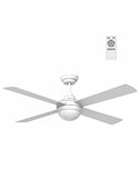 Ventilateur LED moderne avec moteur blanc CCT TEMPO DC 23W pour grandes pièces