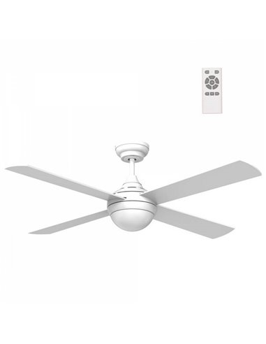Ventilateur LED moderne avec moteur blanc CCT TEMPO DC 23W pour grandes pièces