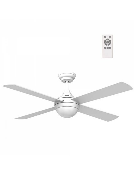 Ventilateur LED moderne avec moteur blanc CCT TEMPO DC 23W pour grandes pièces