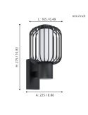 RAVELLO Grille Applique Extérieure Ampoule sans 1xE27 28W IP44 | LéonLeds