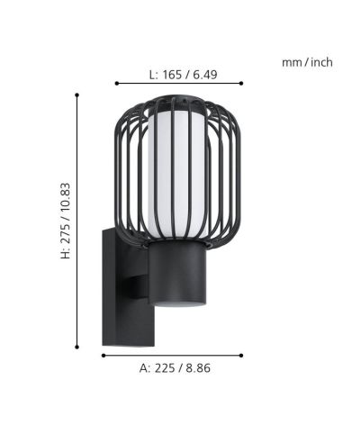 RAVELLO Lâmpada de parede externa grade excl.1xE27 28W IP44 | LeonLeds