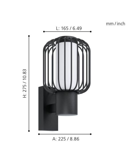 RAVELLO Lâmpada de parede externa grade excl.1xE27 28W IP44 | LeonLeds