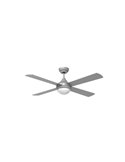 Ventilador moderno LED con motor DC TEMPO plata 23W CCT para estancias grandes con aspas reversibles 