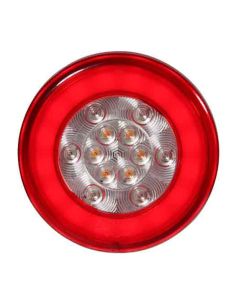 Lanterna traseira LED redonda com 3 funções, 12/24V, modelo 26043-1, da Lucidity | LeonLeds