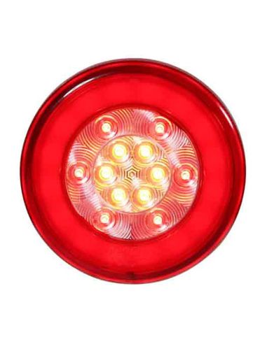 Lanterna traseira LED redonda com 3 funções, 12/24V, modelo 26043-1, da Lucidity | LeonLeds
