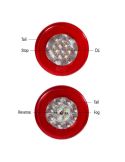 Lanterna Traseira LED 3 Funções Redonda 12/24V 26043-1 Lucidez | LeonLeds