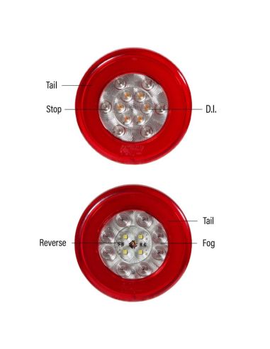 Piloto Trasero LED 3 Funciones Redondo 12/24V 26043-1 Lucidity | LeonLeds