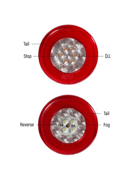 Piloto Trasero LED 3 Funciones Redondo 12/24V 26043-1 Lucidity | LeonLeds