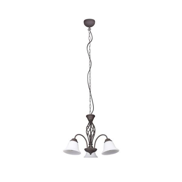 Plafonnier 3 abat-jour en verre de style classique RUSTICA | LéonLeds