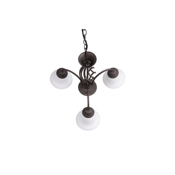 Plafonnier 3 abat-jour en verre de style classique RUSTICA | LéonLeds