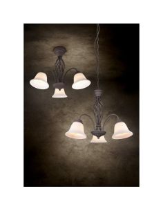 Lámpara de Techo 3 Pantallas Vidrio Estilo Clásico RUSTICA | LeonLeds 2