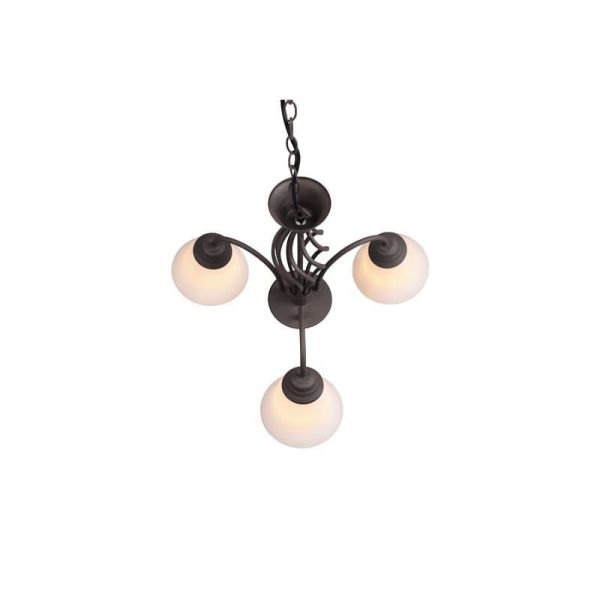 Plafonnier 3 abat-jour en verre de style classique RUSTICA | LéonLeds