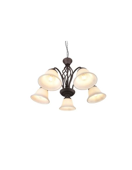 Plafonnier 5 abat-jour en verre RUSTICA Style Classique | LéonLeds