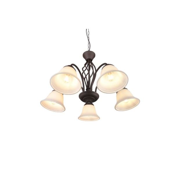 Candeeiro de teto 5 abajures de vidro RUSTICA estilo clássico | LeonLeds