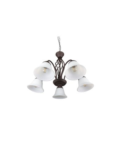 Lámpara de Techo 5 Pantallas Vidrio RUSTICA Estilo Clásico | LeonLeds