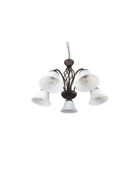 Lámpara de Techo 5 Pantallas Vidrio RUSTICA Estilo Clásico | LeonLeds
