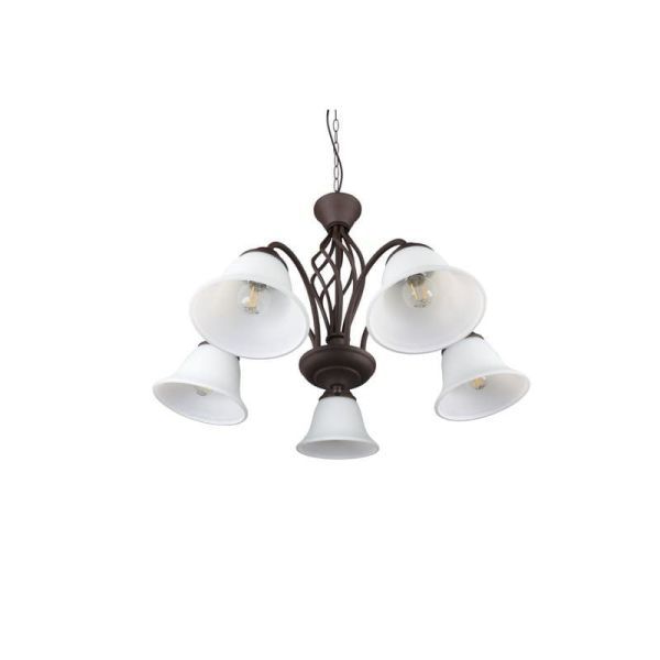 Candeeiro de teto 5 abajures de vidro RUSTICA estilo clássico | LeonLeds