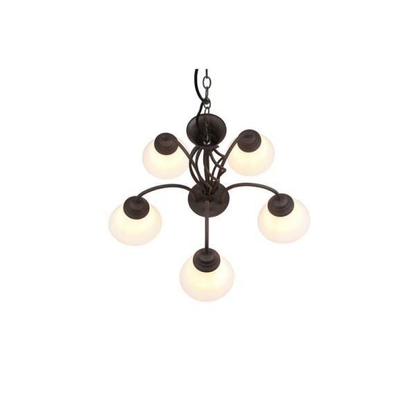 Candeeiro de teto 5 abajures de vidro RUSTICA estilo clássico | LeonLeds