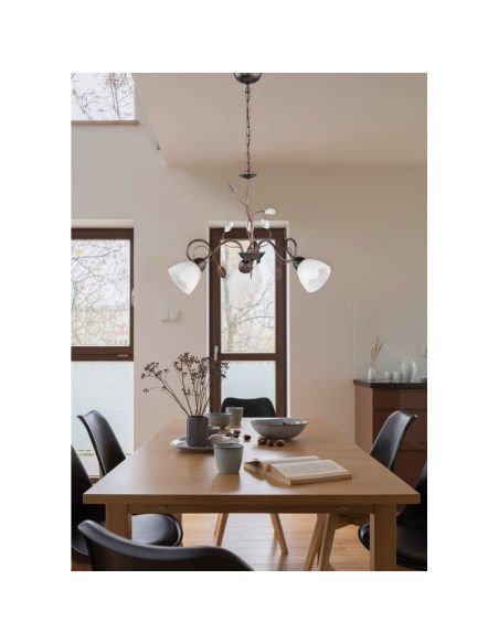 Candeeiro de teto aranha 3 abajures TRADITIO Vidro | LeonLeds