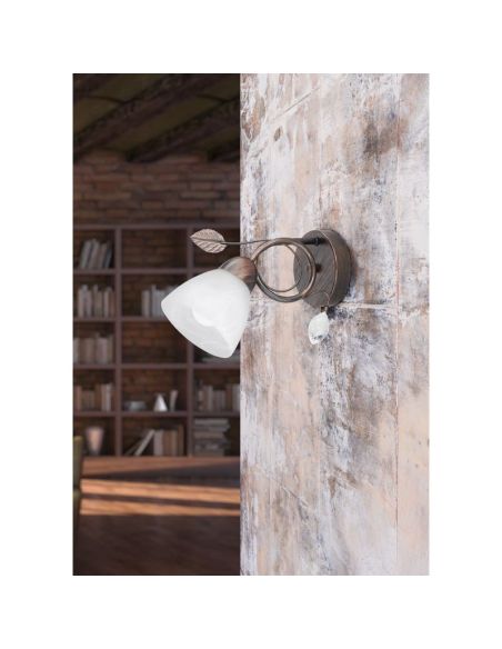 Applique murale de style classique avec abat-jour en verre TRADITIO | LéonLeds