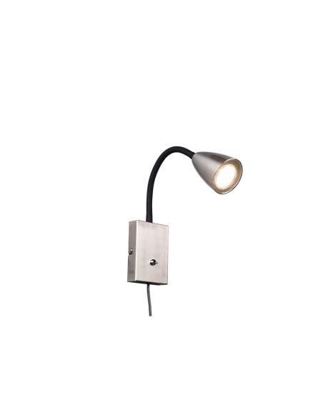Aplique de Pared Lector Interruptor Integrado WANDA Níquel | LeonLeds