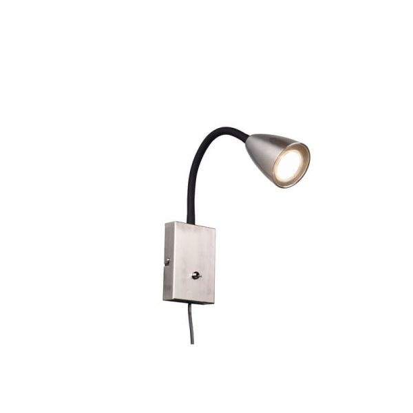 Aplique de Pared Lector Interruptor Integrado WANDA Níquel | LeonLeds