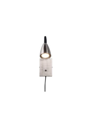 Aplique de Pared Lector Interruptor Integrado WANDA Níquel | LeonLeds