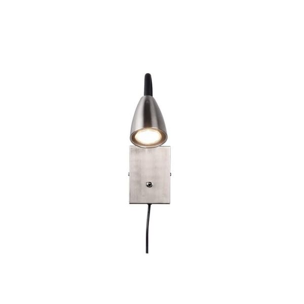 Aplique de Pared Lector Interruptor Integrado WANDA Níquel | LeonLeds