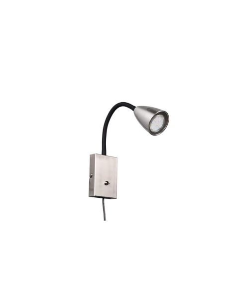 Aplique de Pared Lector Interruptor Integrado WANDA Níquel | LeonLeds