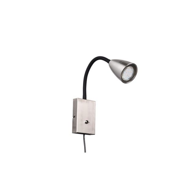 Aplique de Pared Lector Interruptor Integrado WANDA Níquel | LeonLeds