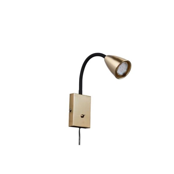 Aplique Pared Brazo Lector Interruptor Integrado WANDA Bronce | LeonLeds