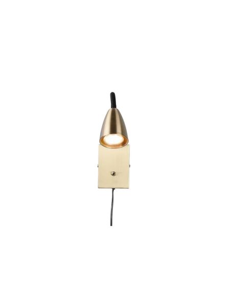 Aplique Pared Brazo Lector Interruptor Integrado WANDA Bronce | LeonLeds
