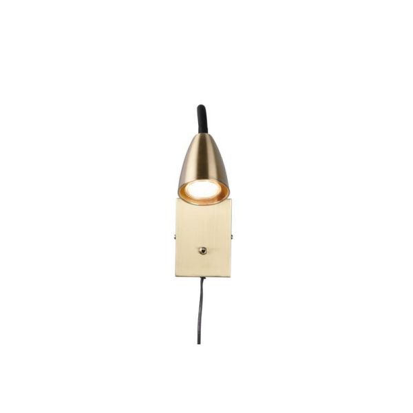 Aplique Pared Brazo Lector Interruptor Integrado WANDA Bronce | LeonLeds