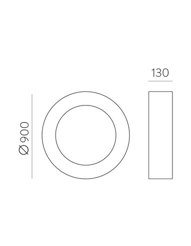 Plafón de Techo LED DILGA Ø 90cm Blanco/Negro texturado, 126W 9800lm, 2700K-3000K Interruptor deslizante con y Sin Casambi