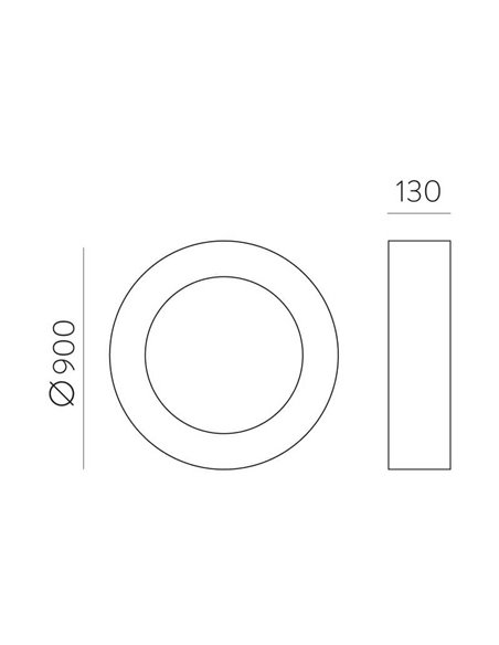 Plafón de Techo LED DILGA Ø 90cm Blanco/Negro texturado, 126W 9800lm, 2700K-3000K Interruptor deslizante con y Sin Casambi